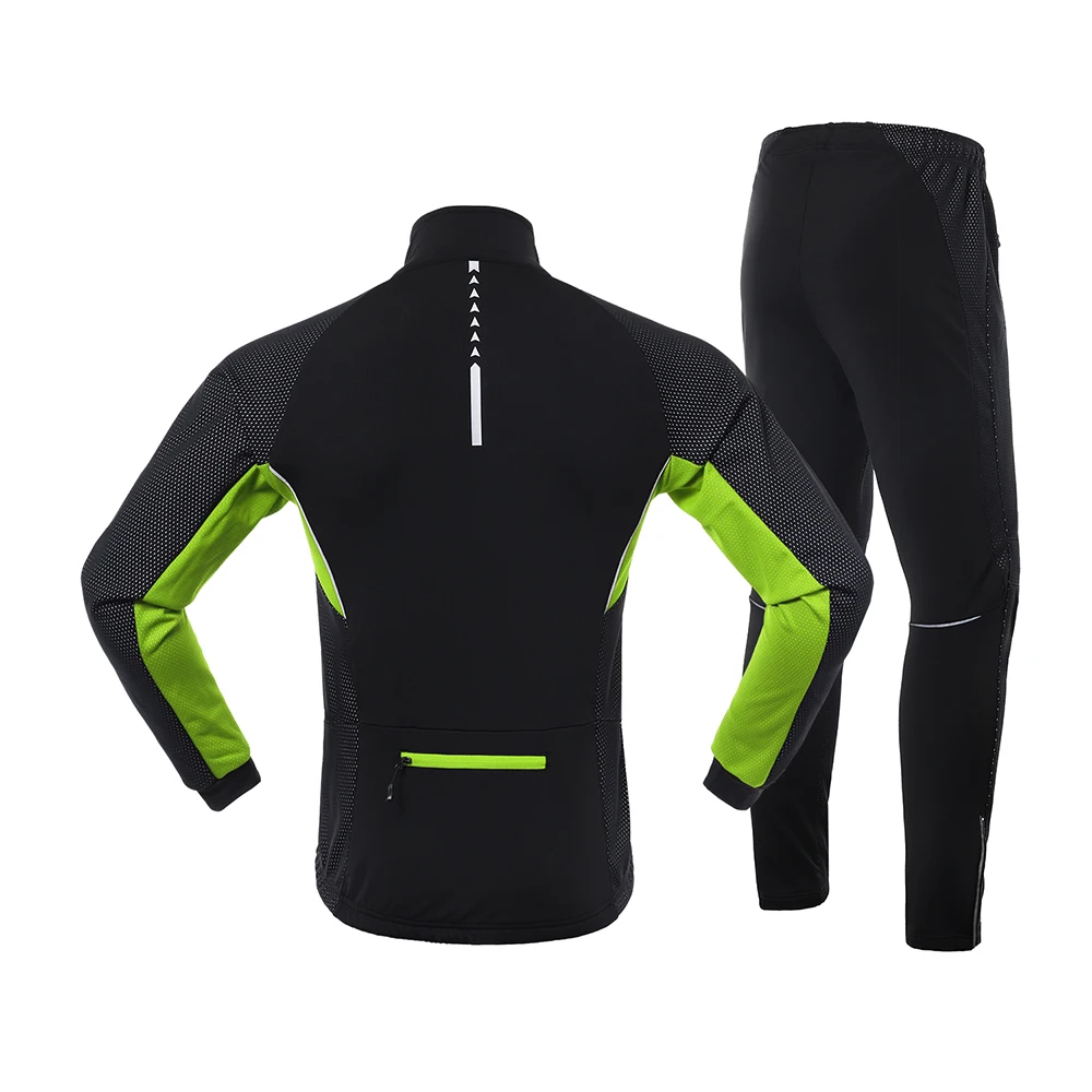 ARSUXEO Giacca da ciclismo termica calda da uomo Set Giacca da bici impermeabile frangivento Pantalone Tuta da bicicletta Abbigliamento da ciclismo