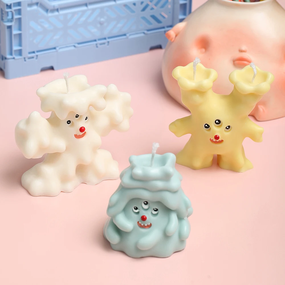 

Silicone Candle Mold Cute Naughty Monster Scented Wax Moulds Candle Making Supplies