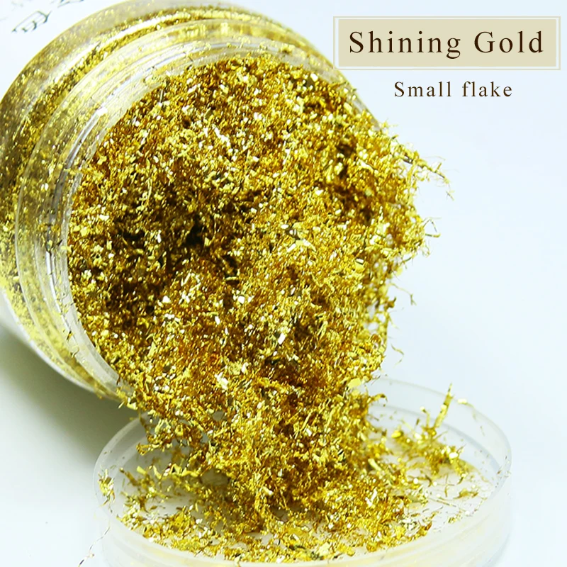 Gold Foil Wire Imitation Gold Leaf Tinsel 5g Foils Gilded for Wall Furniture Gilding Painting Glass Nail Crafts Home Decoration