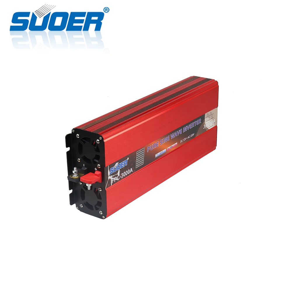 Suoer【 Pure Sine Wave Inverter 】220v 12v 3000W dc ac pure sine wave solar power inverter（FPC-3000A）