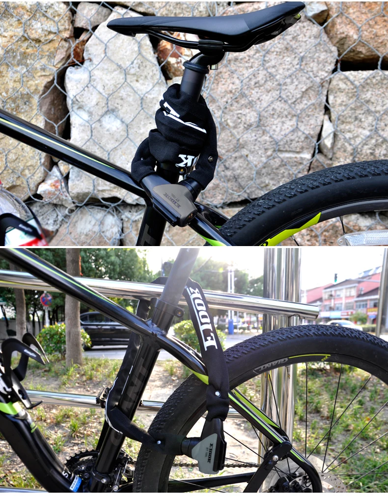 Etook Fahrrad Kettenschloss Mountain Road Bike Motorrad Anti-Diebstahl Kettenschloss Heavy Duty Tür Roller Schloss Fahrrad Zubehör – Detail 9