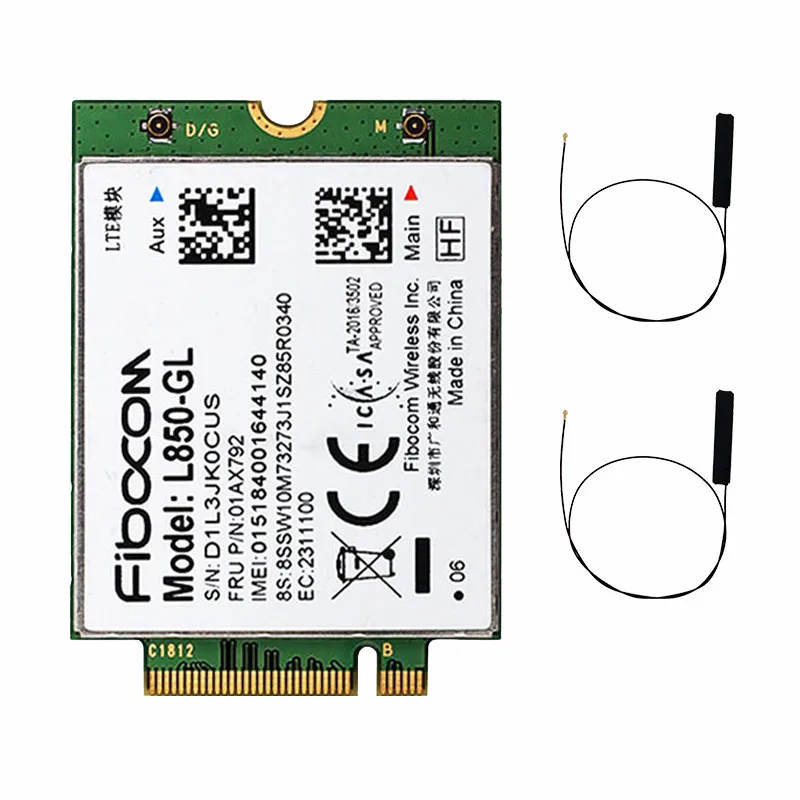 Fibocom L850-GL M.2 Card 01AX792 4G LTE Wireless Module ThinkPad X395 X1 Carbon Gen6 X280 T580 T480s L480 X1 Yoga Gen 3 L580