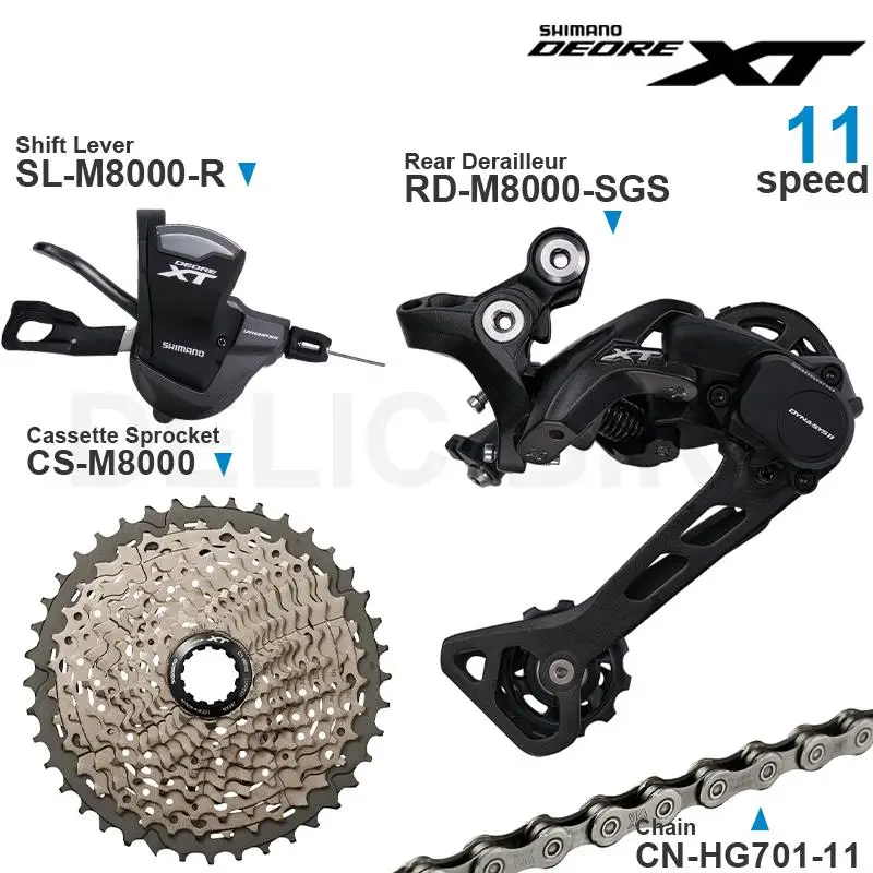 SHIMANO DEORE XT M8000 1x11Speed Groupset Shifter  SL-M8000 CN RD-M8000 Rear Derailleur CS-M8000 Cassette 11-42T/46T MTB Bike