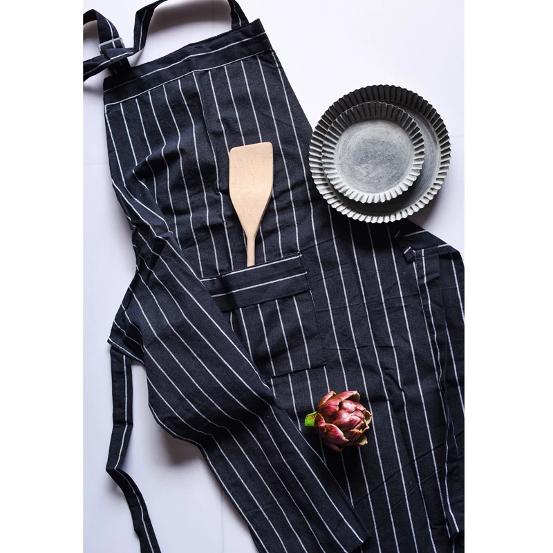 Cotton And Linen Kitchen Men\'s and Women\'s Aprons Baking Restaurant Work Clothes With Pockets Sleeveless Bib Fabric kids Aprons