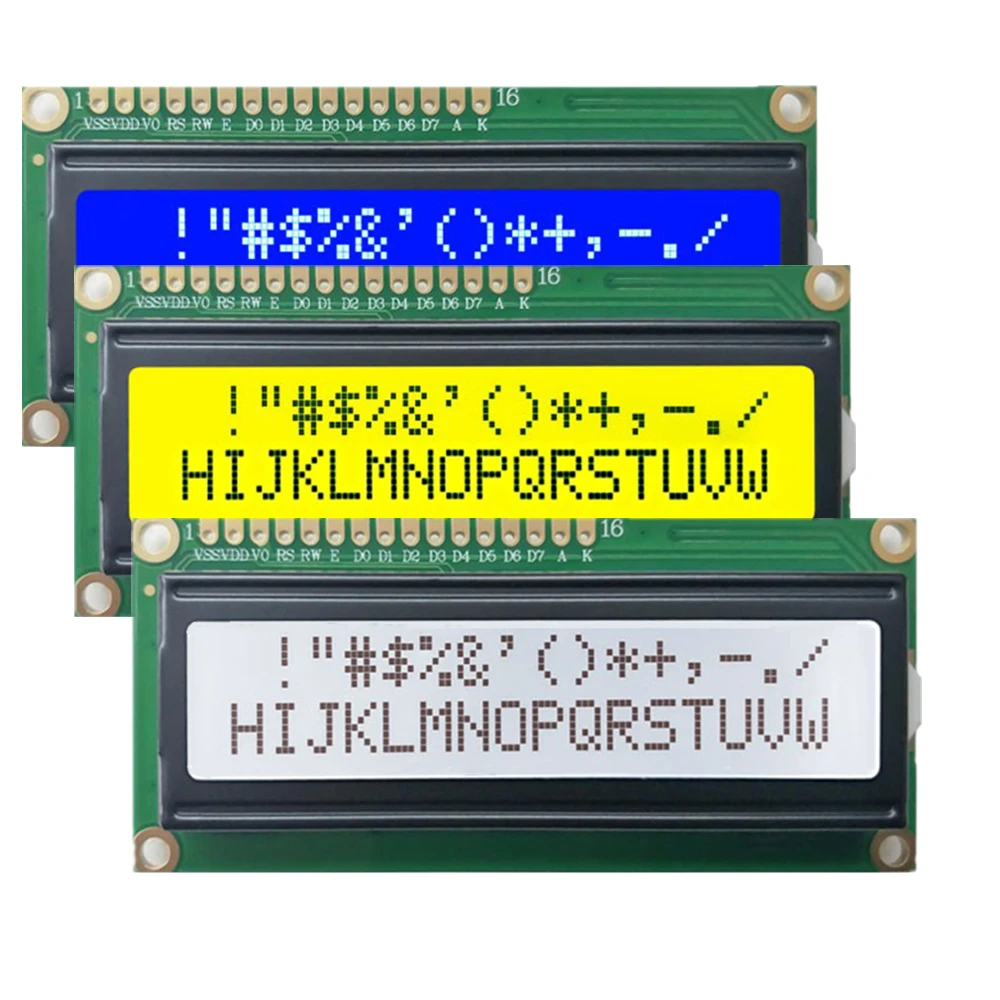 ЖК-дисплей 1602 1602 Модуль ЖКД синий/желто-зеленый экран 16x 2-символьный жк-дисплей PCF8574T PCF8574 IIC I2C интерфейс 5V для arduino
