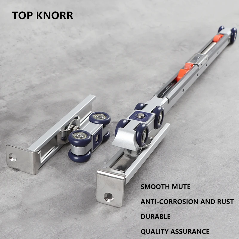 

TOPKNORR Two-Way Buffer Damping Danging Wheel,Roller,Slide Doors Pulley,Load 60kg,Aluminum Alloy Rail,Mute Safety,Anti-Ollision