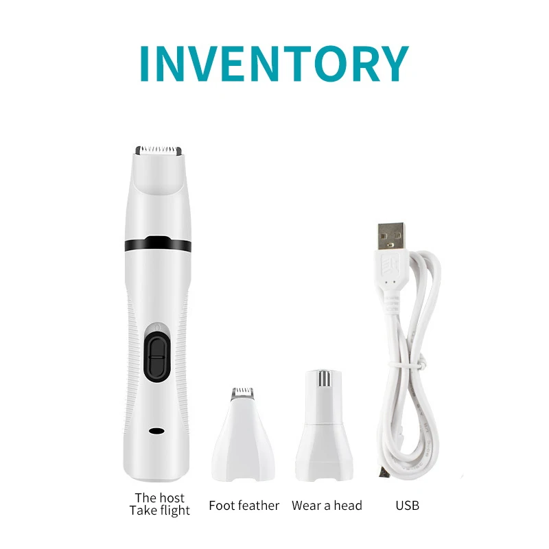 Многофункциональная машинка для груминга домашних питомцев 3 в 1, триммер для шерсти собак, кошек, машинка для стрижки ногтей и ног, триммер для шерсти с зарядкой от USB