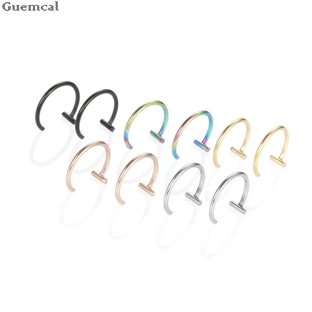 Guemcal 1pc Fake Nose Ring Lip Ring C Clip Lip Piercing Burun Nose Rings Hoop Woman Men Body Jewelry Earrings Sexuality