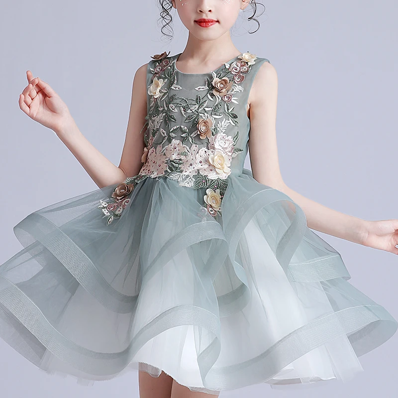 Girl Kid\'s Dress Party Dress Evening Dresses Casual Princess Summer Girls Lace Frock Children\'s Tutu Elegant Clothes 1260