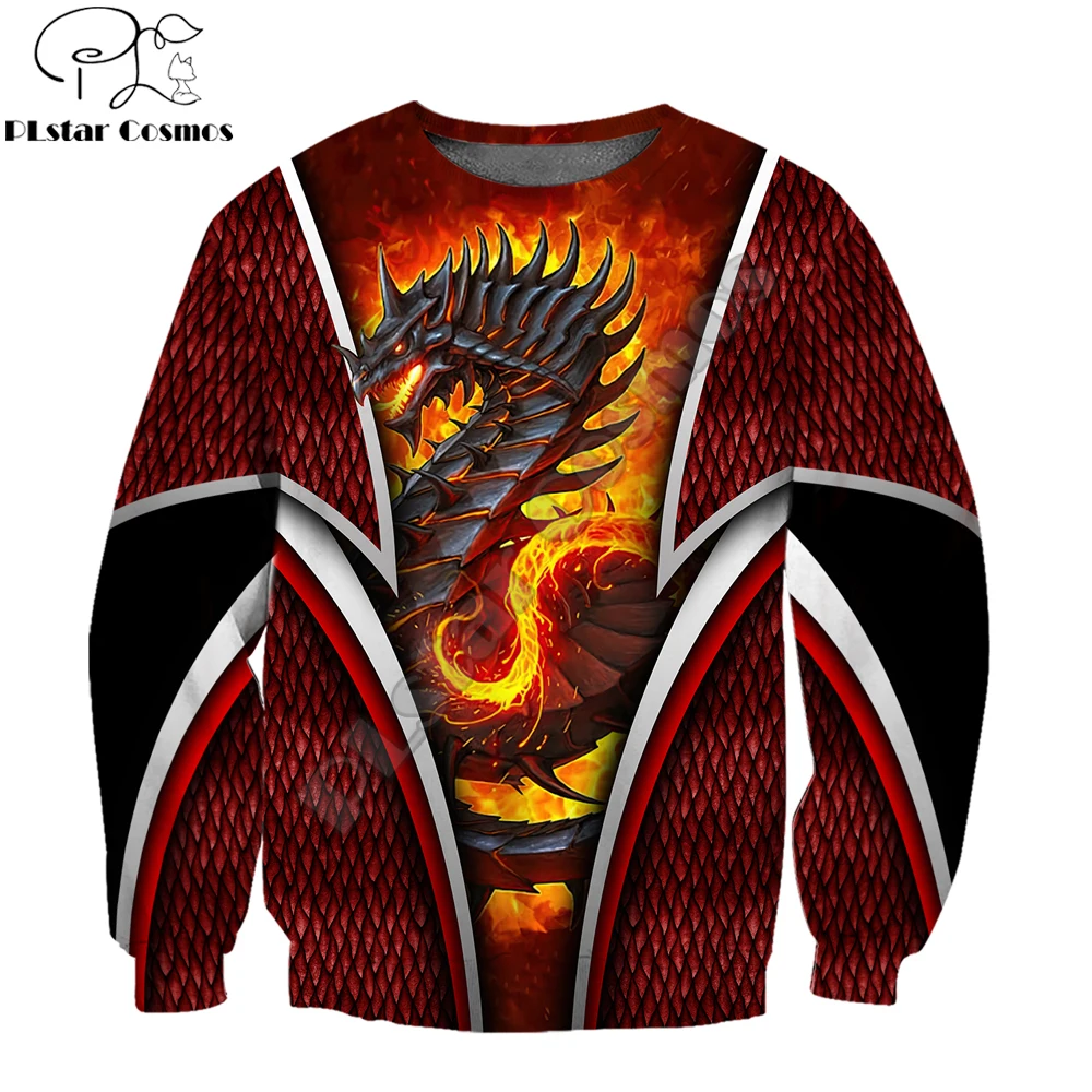 Sudadera 3D Unisex con capucha – Dragón de fuego estampado - imagen 2