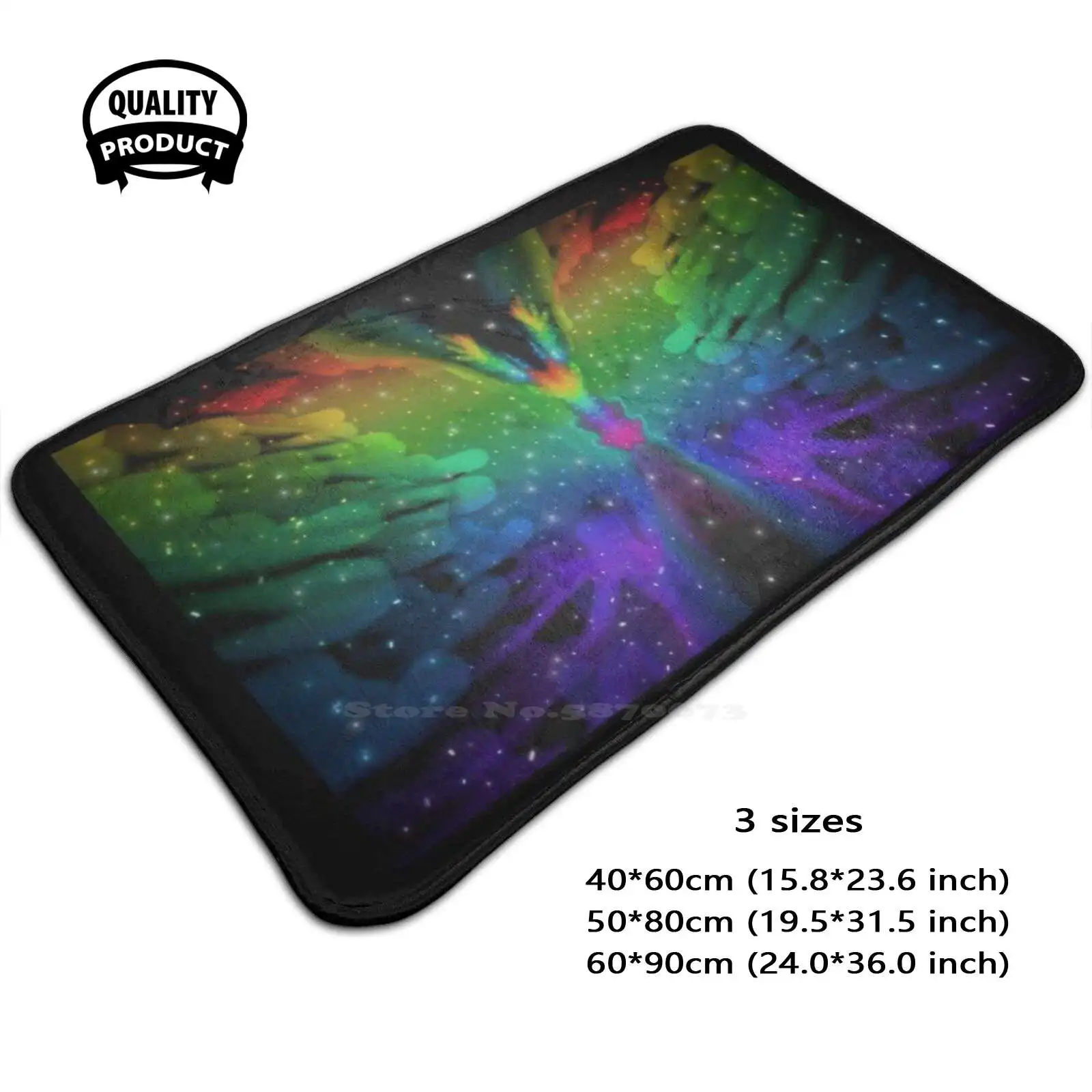 Nebula Butterfly Soft Cushion Home Carpet Door Mat Car Rug Space Butterfly Stars Rainbow Wings Pretty Wow Cool Epic