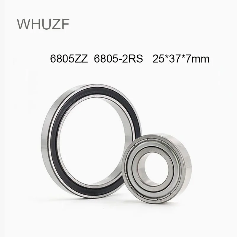 WHUZF Free Shipping 6805 2RS 6805ZZ Bearing 25*37*7mm 2/4PCS ABEC-1 Metric Thin Section 61805RS ZZ Ball Bearings 6805 2Z