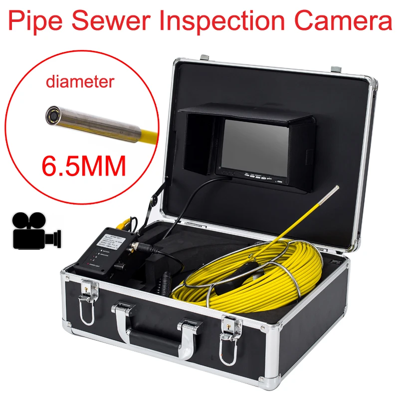 

Support DVR 7'' LCD Monitor IP68 Waterproof Industrial Pipe Endoscope System 20m Cable Sewer Drain Inspection 6.5mm Video Camera