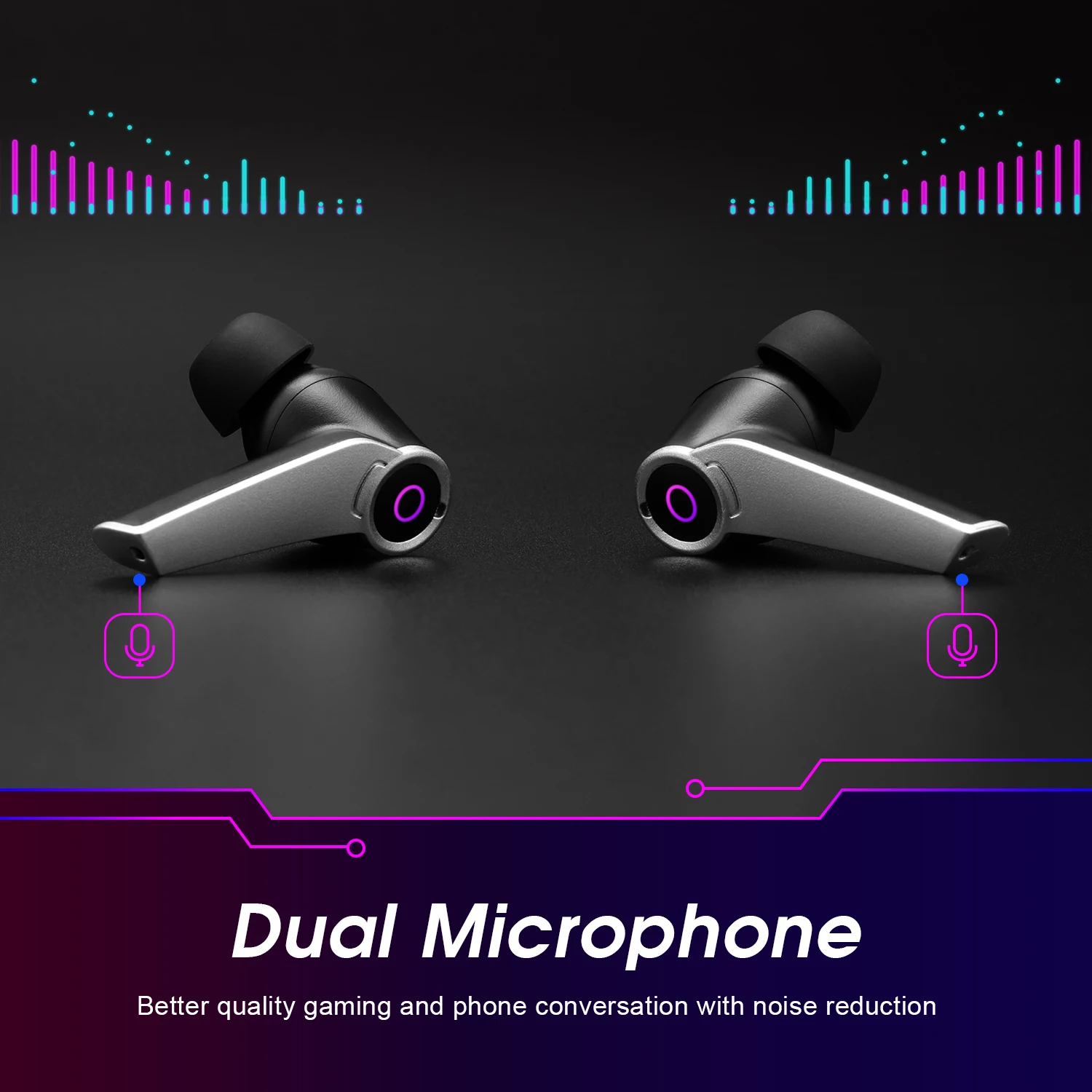 August EPG500B TWS Wireless Bluetooth Earphone Gaming Earbuds Bluetooth 5.0 With Charging Case Touch Control Sport Headset