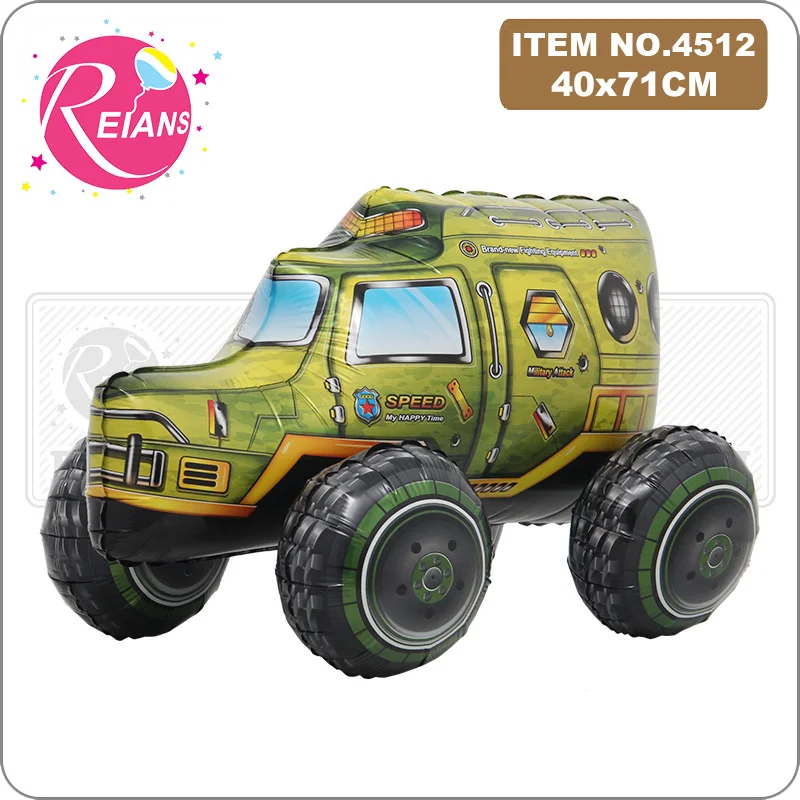 4D Car Foil Balloon Excavator tank fire truck digger Ballon Children Gifts Baby Shower Boys Birthday Party Decorations Kids Toys