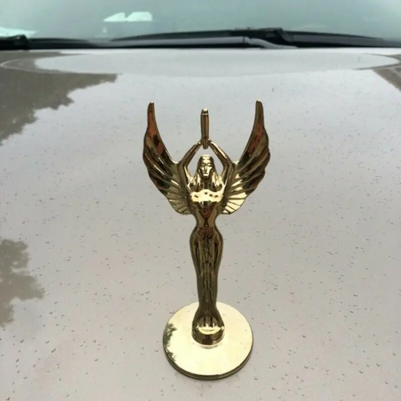 Golden Metal 3D Nymph Goddess Car Hood Ornament Emblems Badge Decal Sticker