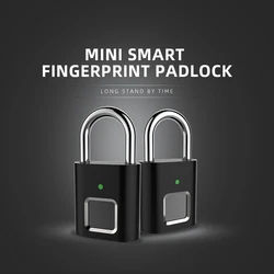 Mini Recarregável Keyless Smart Fingerprint Lock Anti-Theft Security Door Bagagem Pequena Caixa Cadeado