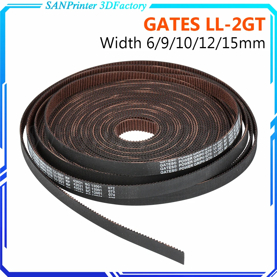 GT2 LL-2GT RF 2GT Open Synchronous Timing belt width 6/9/10/12/15mm Rubber Low dust low vibration VORON gates 3D printer