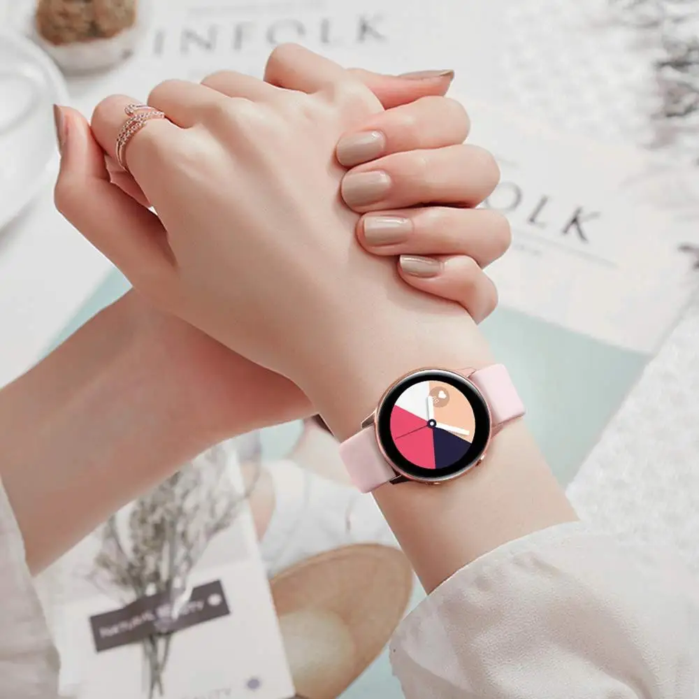 22mm/20mm Strap For Samsung galaxy watch 5/pro/4/Classic/Active 2/3/44mm/40mm Gear S3 silicone bracelet Amazfit bip GTS 2 band image 4