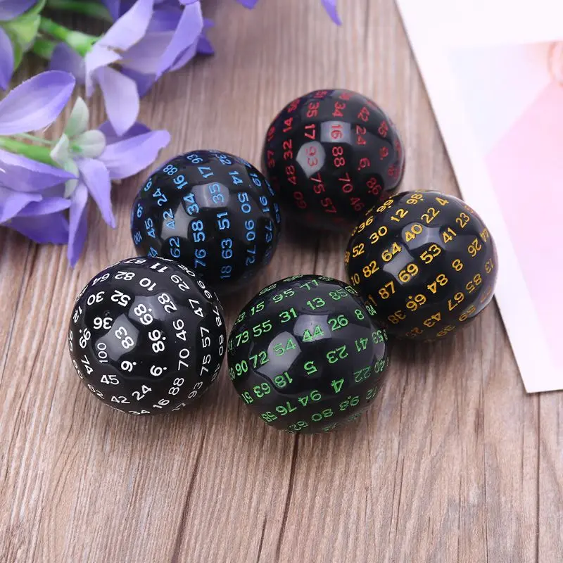 100 Sides Polyhedral Dice D100 Multi Sided Acrylic Dices for Table Board Role Playing Game Bar Pub Club Party