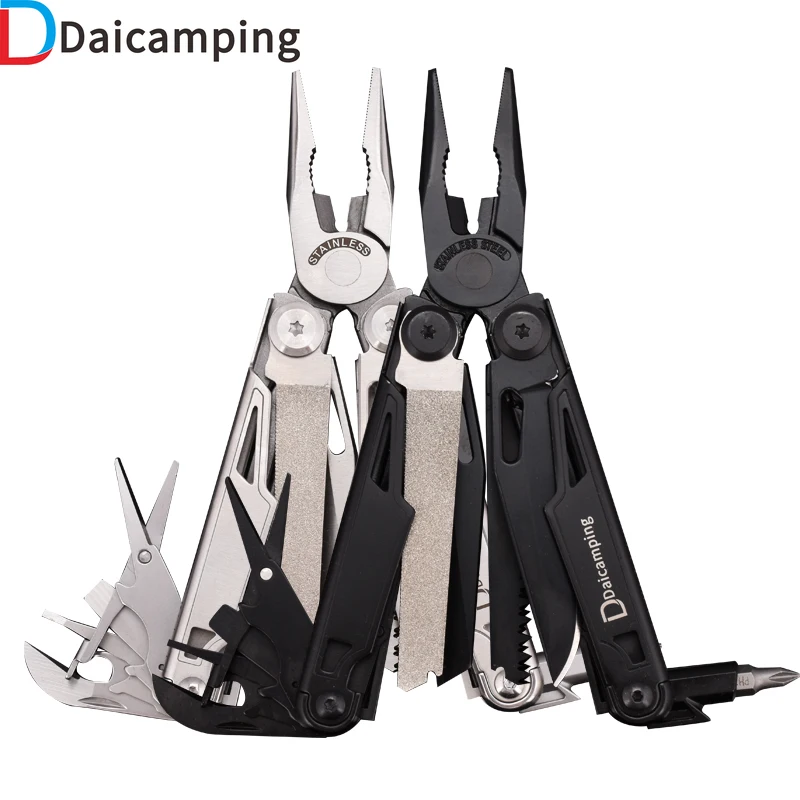 Daicamping DL12 Clip Multifunctional Clamps 7CR17MOV Folding Knife Tools Multitools Cable Camping Gear Multi Pliers Multi-Tools