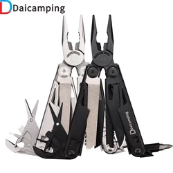 Daicamping DL12 Clip abrazaderas multifuncionales 7CR17MOV herramientas de cuchillo plegable multiherramientas Cable equipo de Camping alicates múltiples multiherramienta