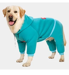 Autumn and winter big dog clothes dog sweater hoodie/full cover one piece/suitable for medium and large dog coat