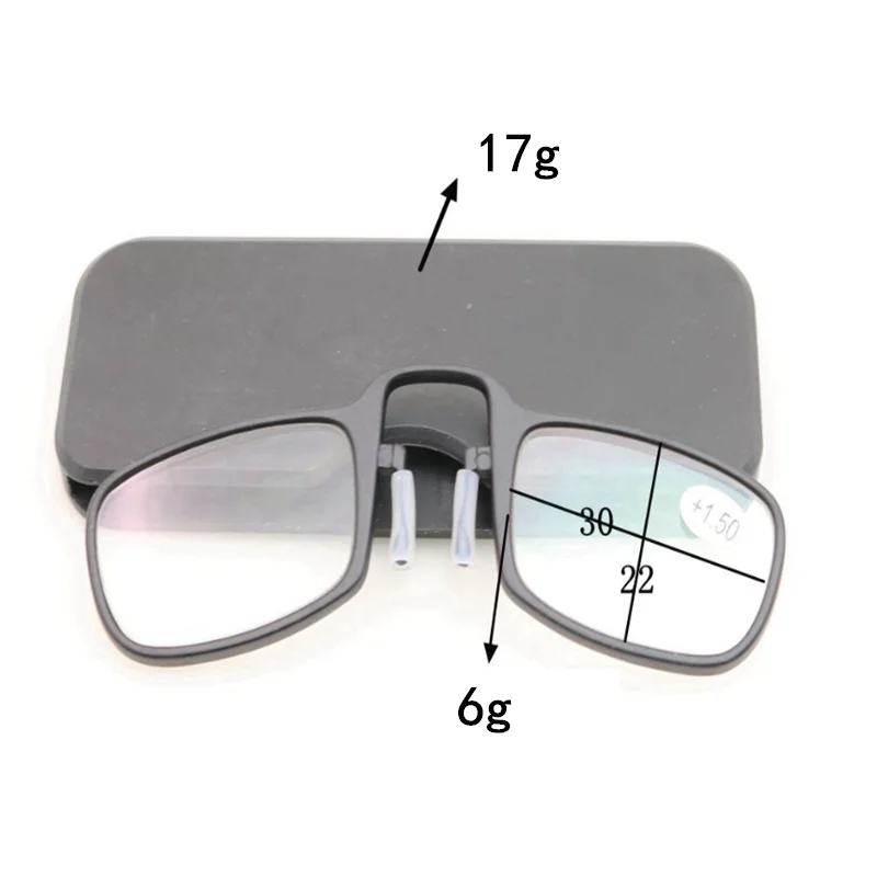 Pince Nez Style nos odpoczynek szczypanie przenośne cienkie pince-nez okulary do czytania bez ramienia starzy mężczyźni kobiety + 1.5 + 2.00 + 2.50