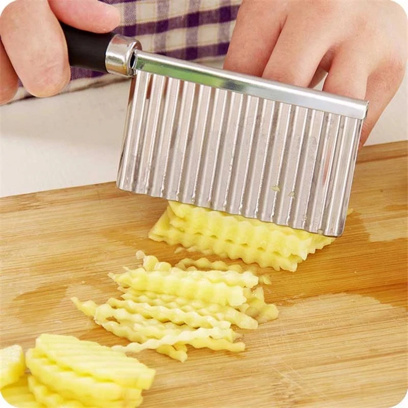 

Potato French Fry Cutter Stainless Steel Kitchen Accessories Potato Knife Tools Fruit Vegetable Slicer Knife Potato Chip Slicer