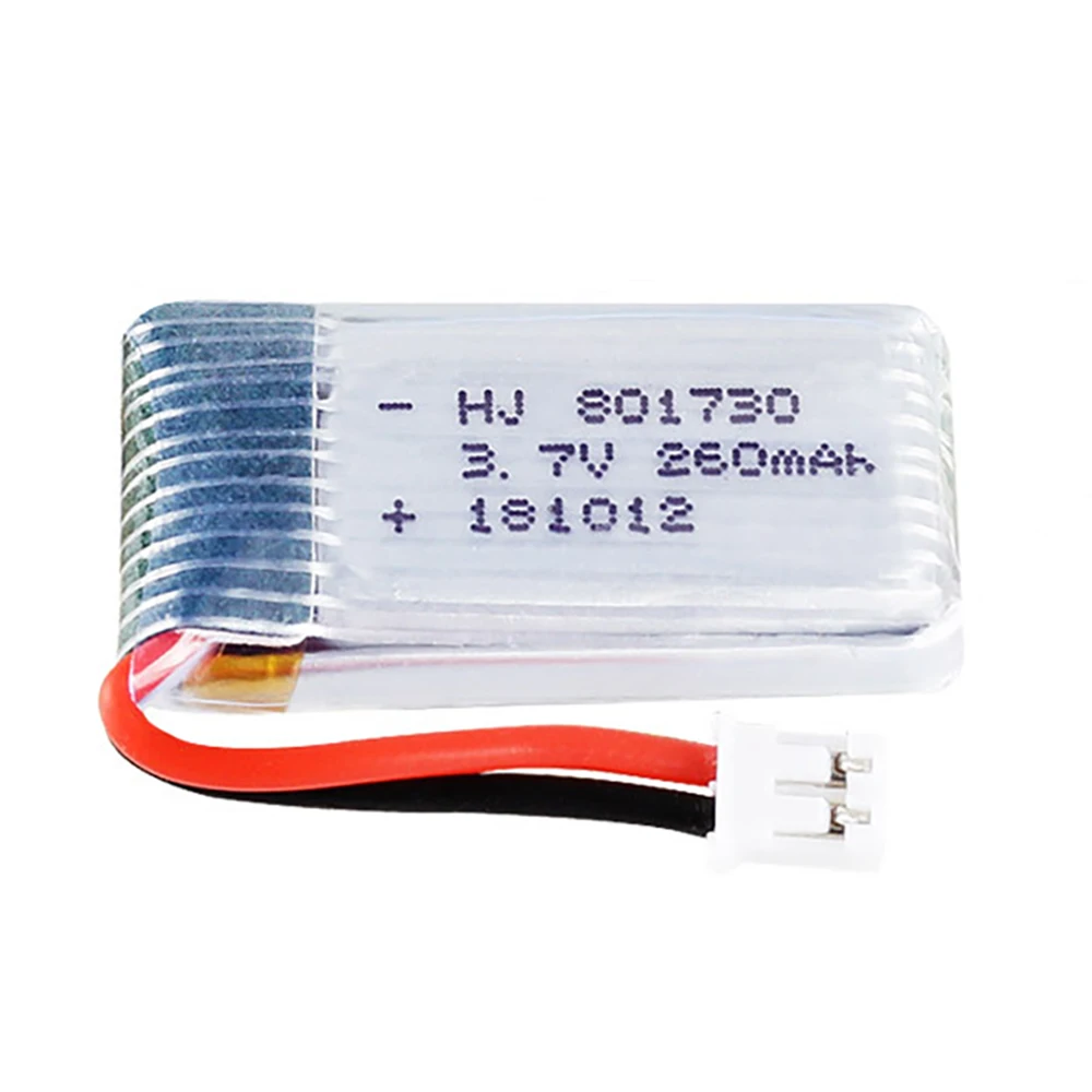 2pcs/lot High Speed 3.7v 260mAh 801730 20C Polymer Lipo Battery For H36 Mini RC Quadcopter Toy Parts And Other Similar Products