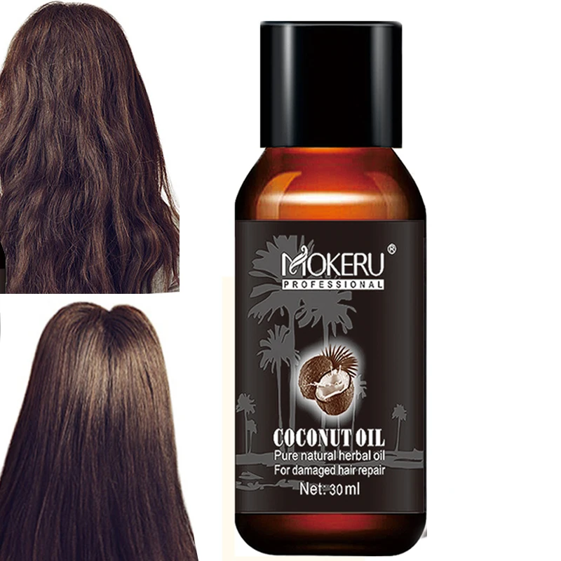 Mokeru 30ml Organic New Virgin Coconut Oil For Hair Repairing Damaged Hair Growth Treatment Prevent Hair Loss Products Woman image 5