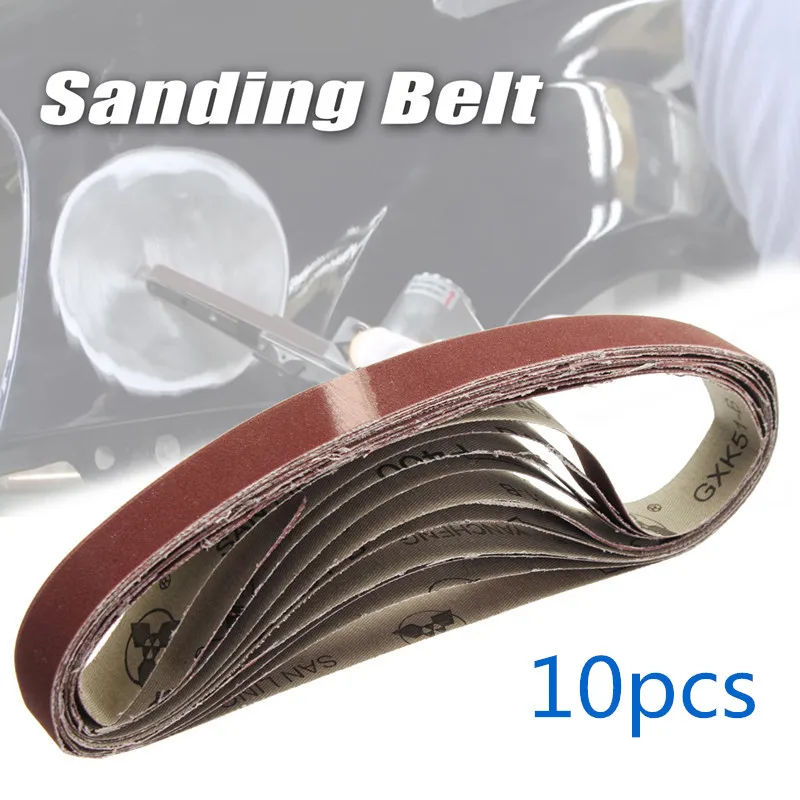 

10Pcs Fine Quality 15*452mm Sanding Belts 60-600 Grit Grinding And Polishing Replacement For Angle Grinder