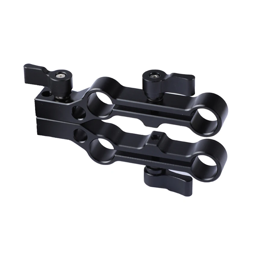 CAMVATE Dual-Port 15Mm Rod Clamp Railblock อะแดปเตอร์ชุดคู่90/180องศาปรับได้สำหรับกล้อง DSLR Mount rig
