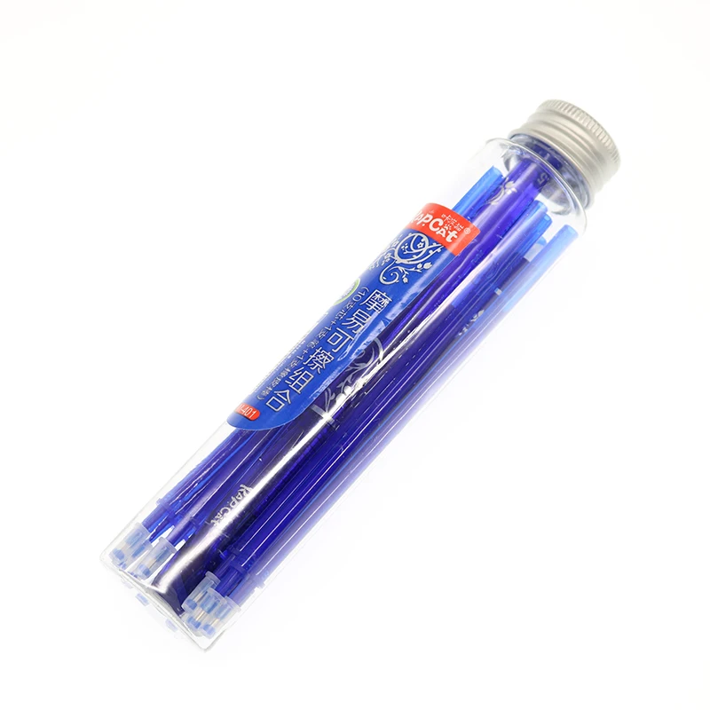 (1 Set = 10+1+1) Student Erasable Neutral Refill Set Erasable Pen Needle Blue Ink 0.5 Mm Stationery Set