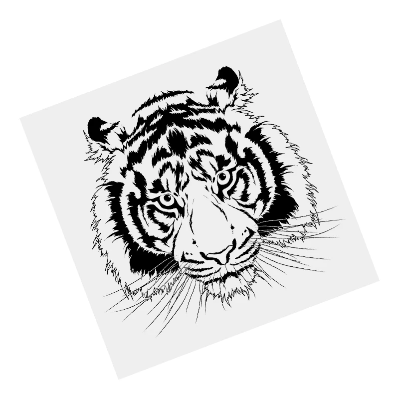 S61363# Hand Drawn Tiger Head Black Transparent Car Sticker Vinyl Decal Waterproof Decors for Motorcycle Bumper Laptop