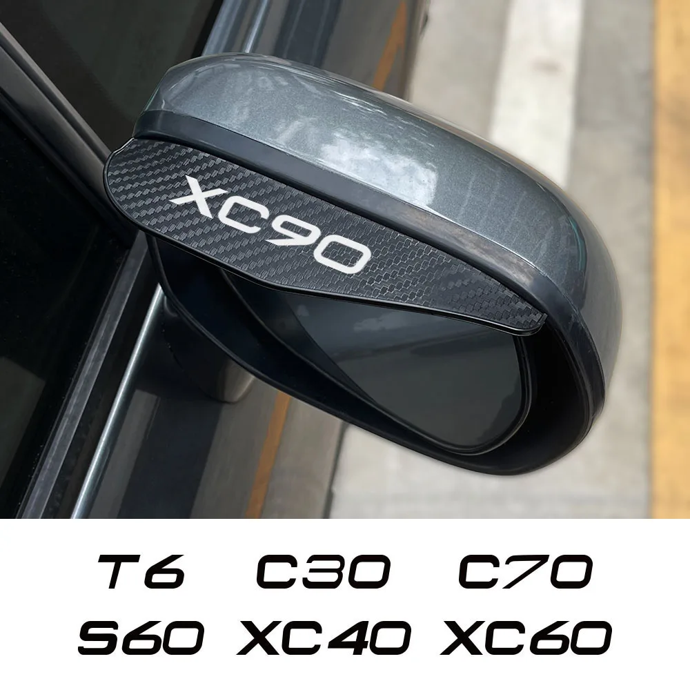 Car Rearview Mirror Rain Eyebrow For Volvo XC90 XC60 C30 T6 S60 C70 XC40 V40 XC70 V70 V60 V50 S80 S40 AWD V90 Car Accessories