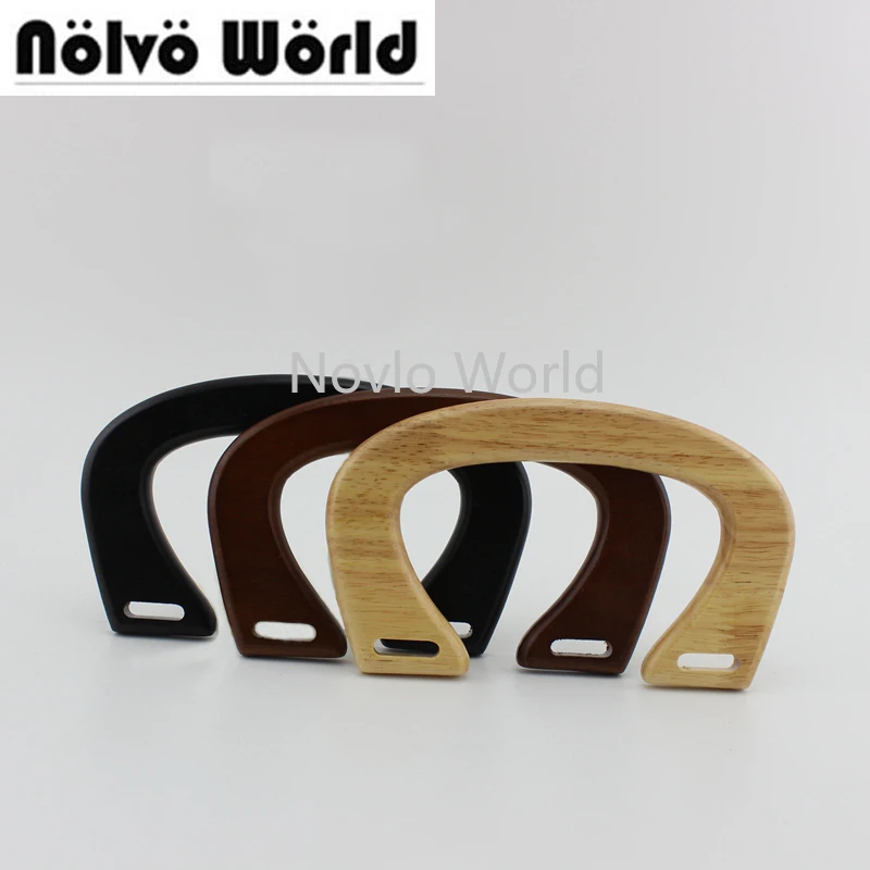 

4-10 pieces,14.5X10.5cm Bridge Shaped Handles Natural Solid Wood,Women straw bags purse wooden handle crafts