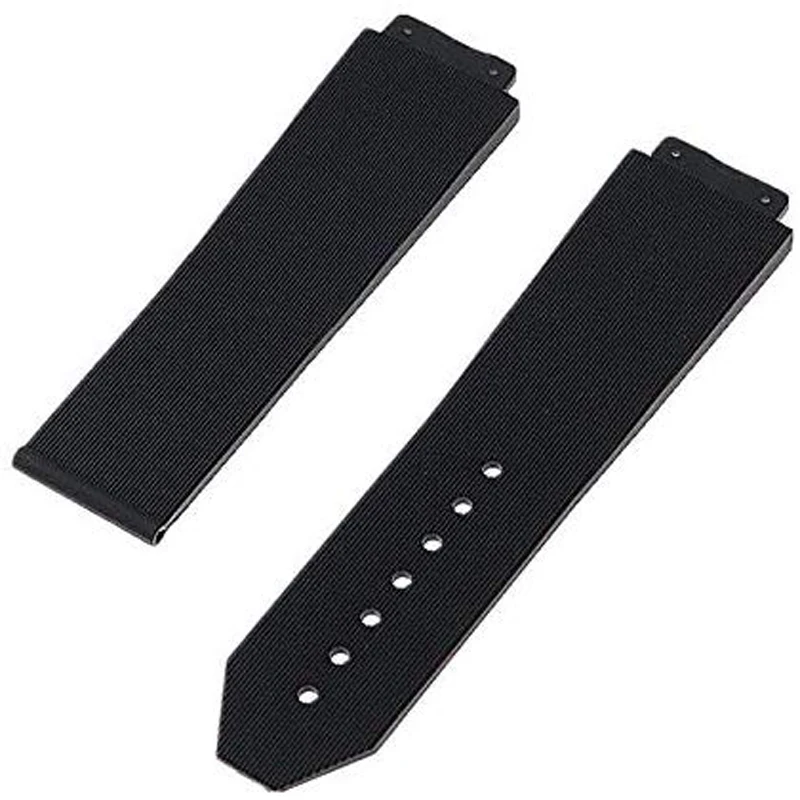 Rubber strap men\'s watch accessories 22mm buckle rubber watch strap for HUBLOT series 19mmx25mm waterproof bracelet watchband