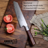 AMBER  8'' Chef Knife 7 Layers VG10 Japanese Damascus Stainless Steel Professional Chef's Knives Sharp Blade Cooking Tool