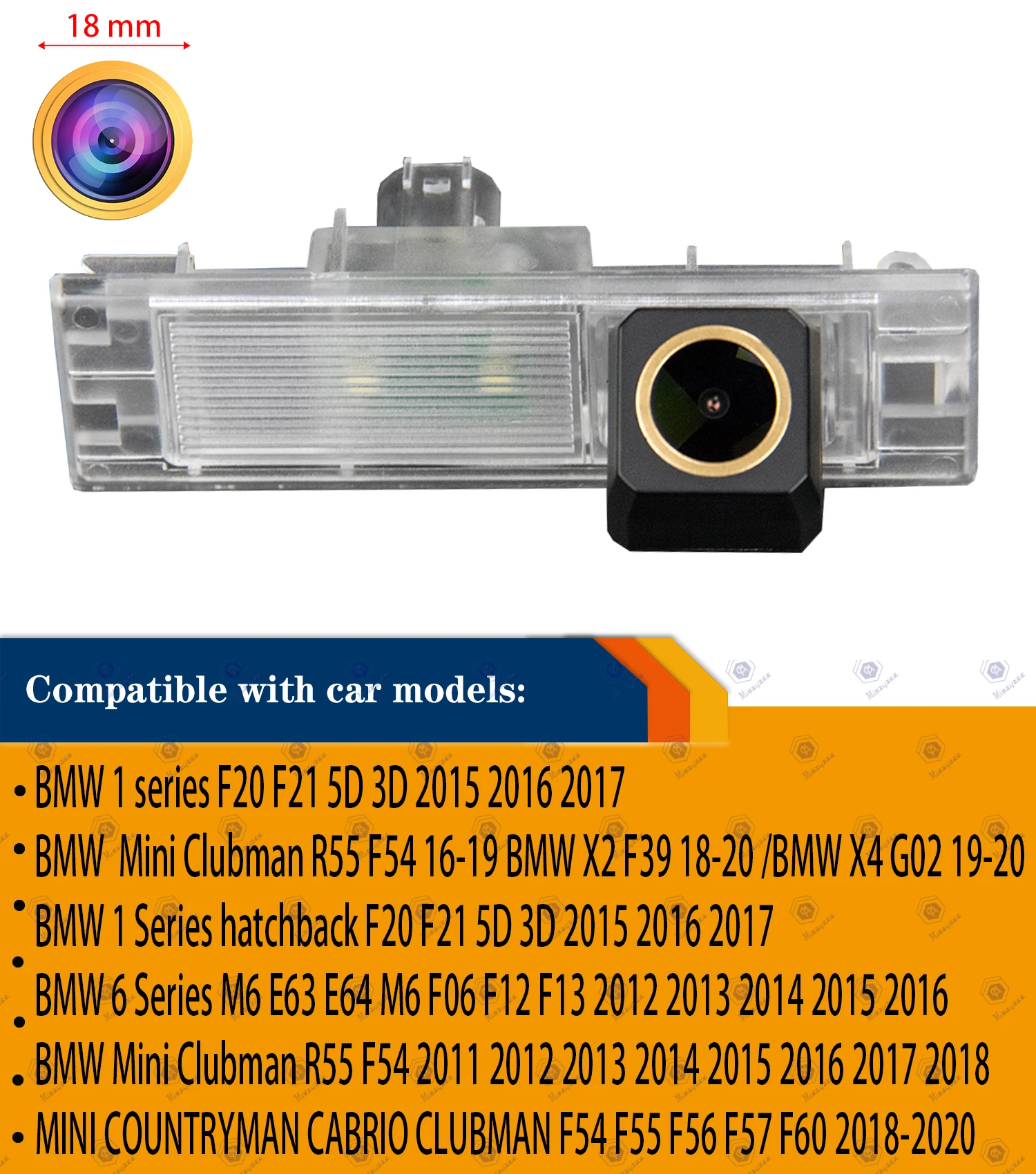 HD 1280x720p Rear View Camera for BMW 1er 116i 118i 120i 135i F20 F21 MINI COUNTRYMAN CABRIO CLUBMAN F54 F55 F56 F57 F60 2015-20