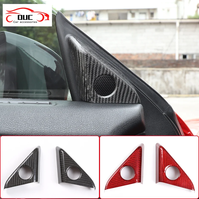 

Real Carbon Fiber Car Styling Door Stereo Speaker Tweeter Covers Stickers Trim For Nissan GTR R35 2008-2016 Interior Accessories