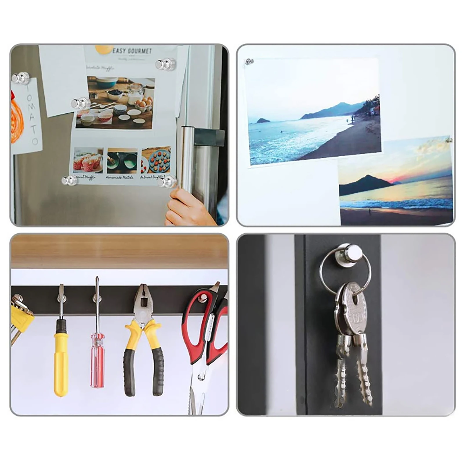 6Pcs perni di spinta magnetici ufficio neodimio metallo perni forti cono magnete in acciaio inossidabile per bacheca magnete frigorifero