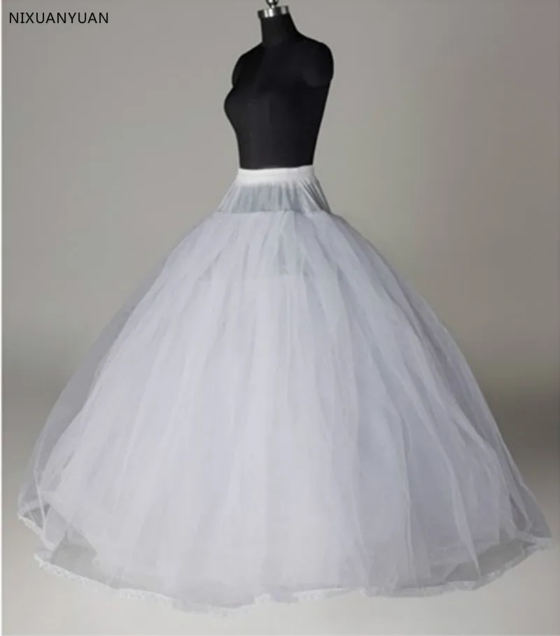 A Line Bridal Petticoat 4 Layers Tulle Underskirt Women Petticoat Crinoline Without Hoop Bridal Wedding Accessories 2023