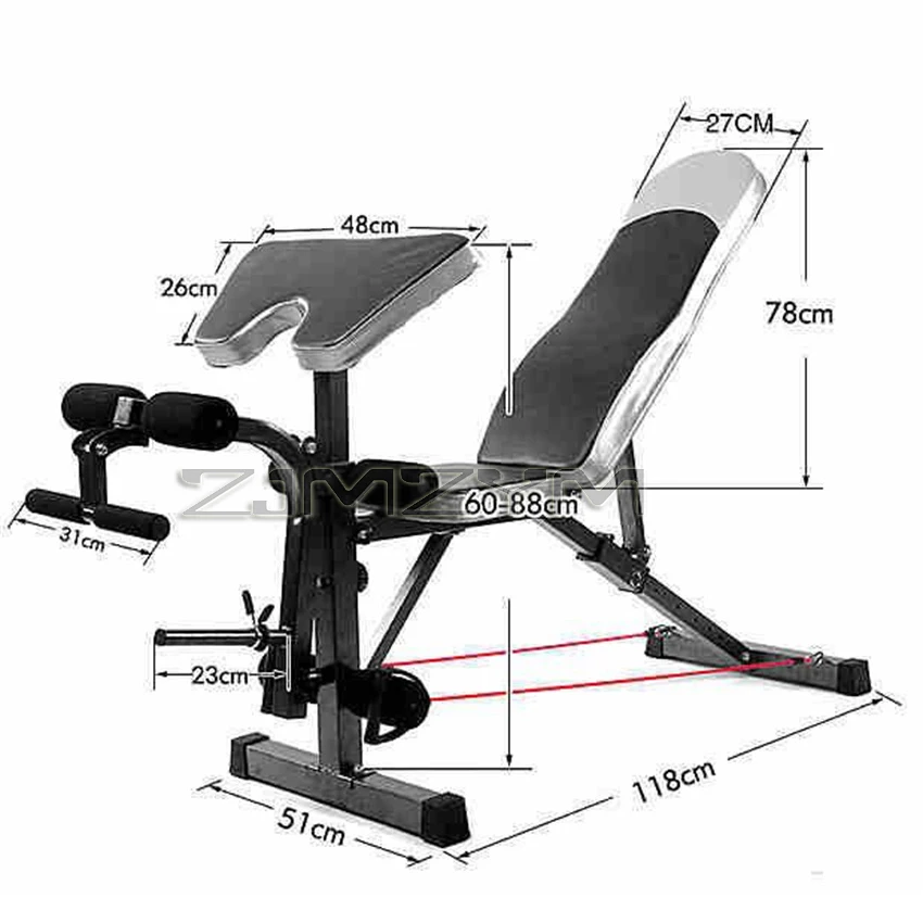 Multi-Position Comfortable Stable Bench Fitness Workout Bench Exercise Training Multifunctional Dumbbell Bench For Gym Home