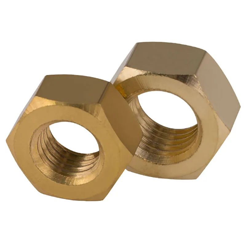 M1.4 M1.6 M2 M2.5 M3 M4 M5 M6 M10 M12 M14 M16 M18 M20 M22 M24 Hexagon Brass Nuts  Copper Hex Head Nuts Brass Hexagon Full Nuts