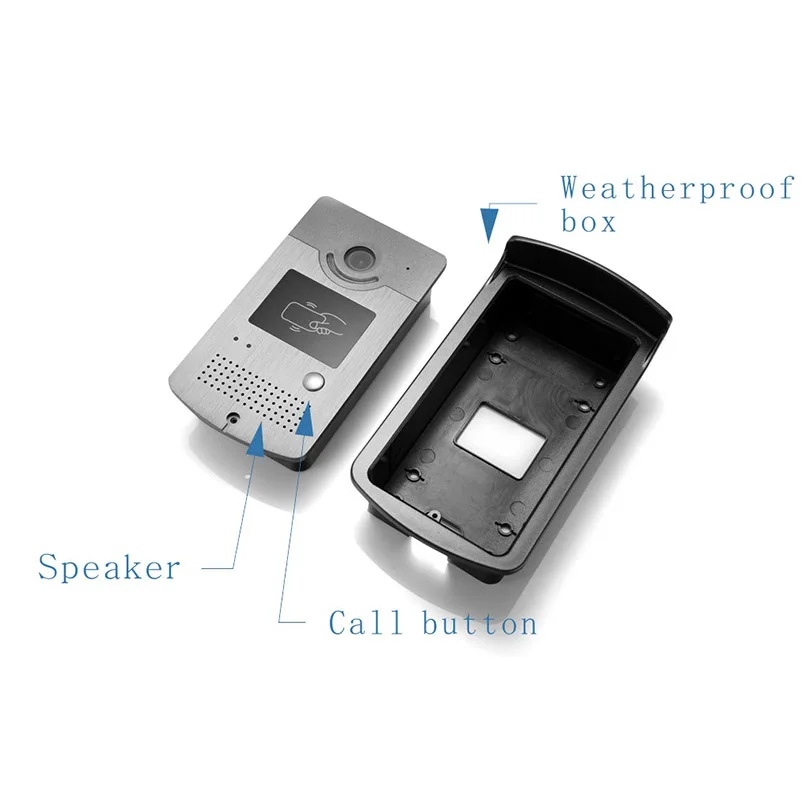 Sistema de intercomunicación de teléfono con pantalla de 7 ", 2 piezas en Color, cerradura eléctrica, 5 llaves de identificación, Control de acceso