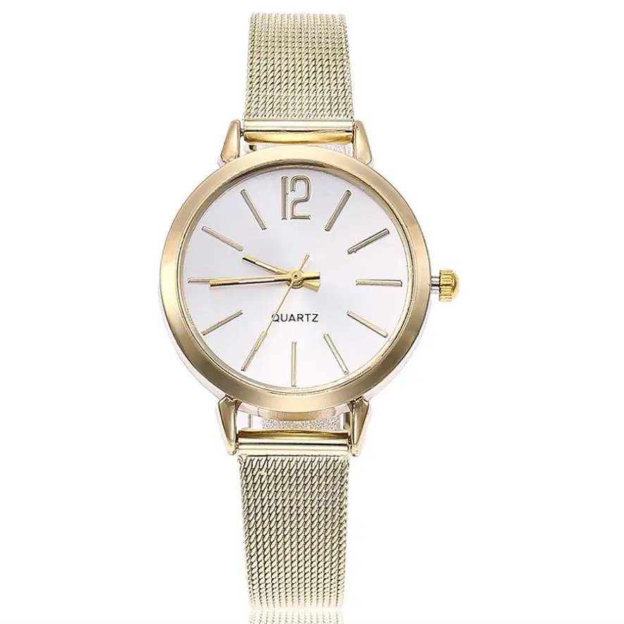 2020 Luxury Ladies Watches Fashion Small Gold Watches Women Stainless Steel Mesh Band Quartz Watches No Logo Watch reloj mujer