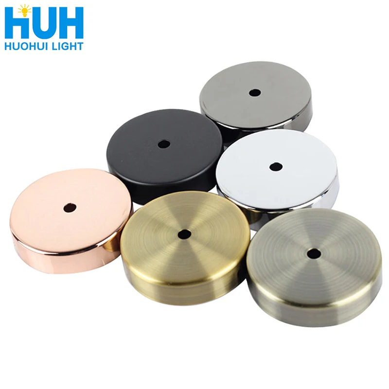 Lámpara colgante redonda, bandeja de techo, lámpara de pared, chasis de base chapada de metal, kit de bandeja de borde recto, accesorios de lámpara