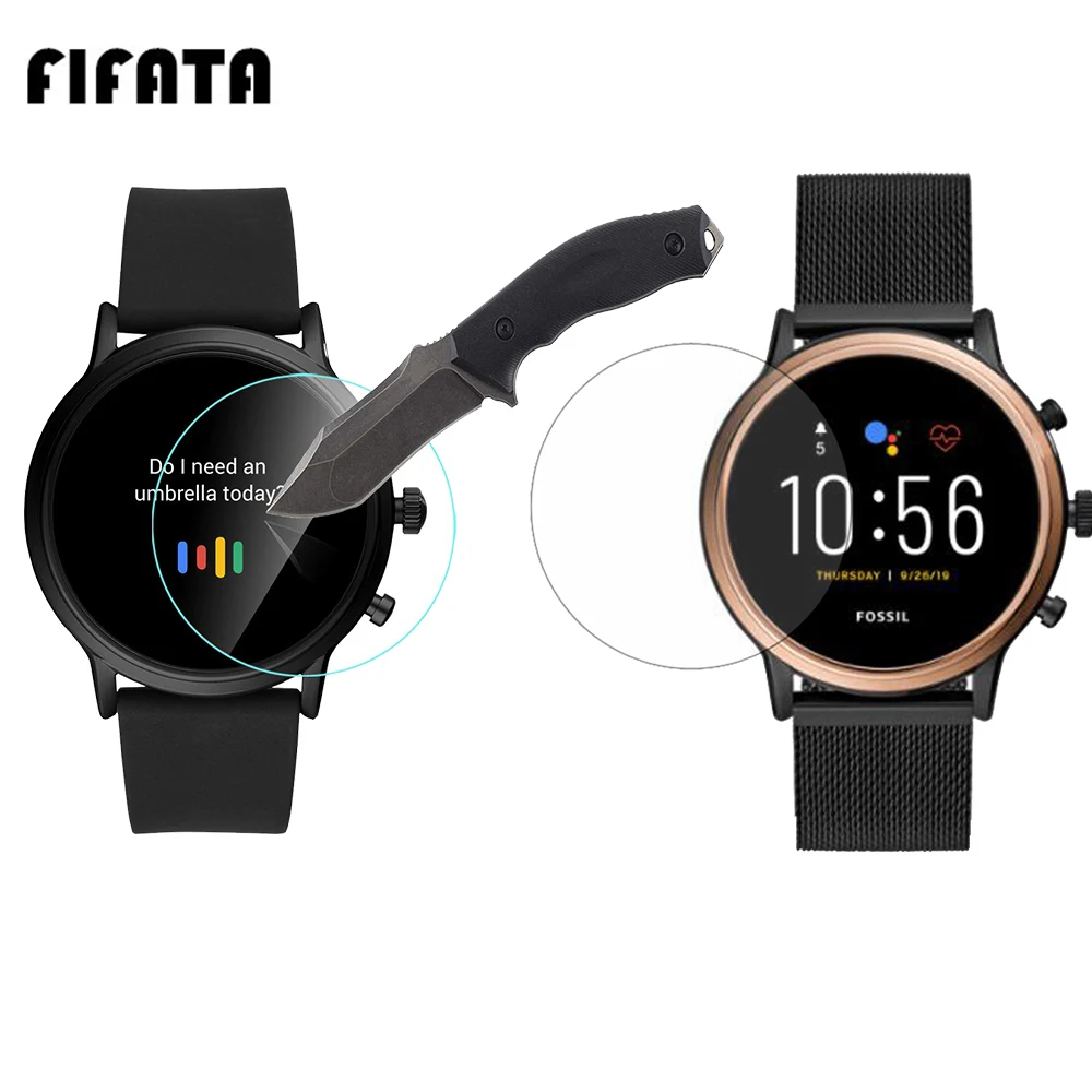 FIFATA 2Pcs 3D HD Screen Glass Tempered Film For Fossil Gen 1/Gen 2/Gen 3/Gen 4/ Gen 5-CARLYLE HR Series Watch Protective Film