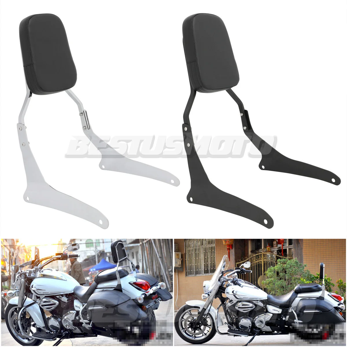 

Motorcycle Backrest Sissy Bar For Yamaha V-Star 950 1300 XVS950 XVS1300 XVS950CT Tourer 2009-2016 XVS1300A Midnight 2007-2015